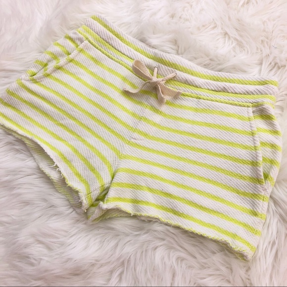 Lou & Grey Neon Green Striped Drawstring Shorts - Picture 3 of 8
